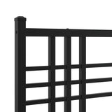 Metal Bed Frame without Mattress with Footboard Black 75x190cm 376332