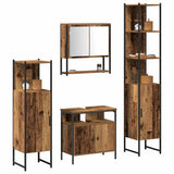 Bathroom Furniture Set with Door 4 pcs Old wood Engineered wood 3332603