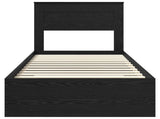 Bed Frame with Headboard Black Oak 90 x 200 cm Engineered Wood 3410036