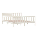 Bed Frame without Mattress White Super King Solid Wood 3101169