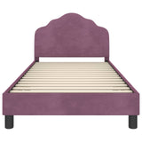 Children's Bed Frame with Headboard Purple 90 x 200 cm Velvet 42010961