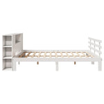 ZNTS Bookcase Bed without Mattress White 200x200cm Solid Wood Pine 3322719