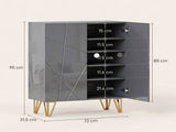 Narrow Shoe Storage Cabinet with Soft-Close Hinges and Adjustable Shelves for 15-20 Pairs of Shoes, T3398P554096