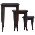 ZNTS Nesting Side Tables 3 pcs Light Black Solid Wood Mahogany 337857