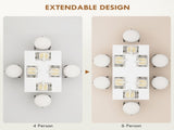 Extendable Dining Table, 120-160 x 70cm Rectangular Kitchen Table for Small Spaces, Seats 4-6 T3398P344145