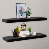 Floating Wall Shelves 2 pcs Black 120x20x3.8 cm 288204