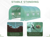 4 x 2 x 2 m Polytunnel Greenhouse with Roll-up Door and 6 Mesh Windows, Walk-in Garden Tunnel Warm T3398P317600