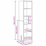 Wardrobe Artisian Oak 50x50x200 cm Engineered Wood 3307719