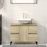 Sink Cabinet Sonoma Oak 80x33x60 cm Engineered Wood 849666