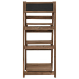 3-Tier Plant Stand with Blackboard 40x30x90 cm Solid Fir Wood 49382