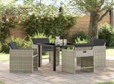 Garden Dining Set 5 pcs Light Grey Poly Rattan 3380705