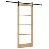 Sliding Door Natural and Black 86 x 211 cm 3332397