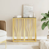 Console Table Gold 70x30x70 cm Stainless Steel and Glass 350036