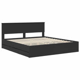 Bed Frame with Drawer Black 180 x 200 cm Engineer Wood 3407957