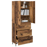 Highboard with Drawer 2 pcs Old Wood Engineered Wood and Glass 3415638