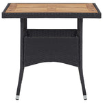 Outdoor Dining Table Black Poly Rattan and Solid Acacia Wood 46171