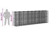 Gabion Raised Bed 4 pcs Silver 330 x 50 x 150 cm 3422236