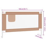 Toddler Safety Bed Rail Taupe 140x25 cm Fabric 10219