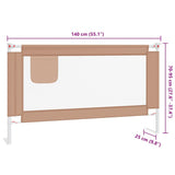 Toddler Safety Bed Rail Taupe 140x25 cm Fabric 10219