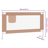 Toddler Safety Bed Rail Taupe 140x25 cm Fabric 10219