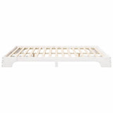Bed Frame White 180 x 220 cm Solid Pine Wood 872927