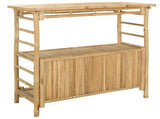 Outdoor Bar Table with Storage Natural 110 x 50 x 105 cm Bamboo 42028063