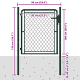 144403 Garden Gate Steel 100x100 cm Green