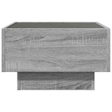 Coffee Table with LED Grey Sonoma 50x50x30 cm Engineered Wood 847509