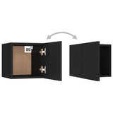 6 Piece TV Cabinet Set Black Engineered Wood 3078768
