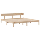 ZNTS Bed Frame without Mattress 180x200 cm Super King Solid Wood Pine 3305806