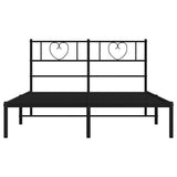 Metal Bed Frame without Mattress with Headboard Black 135x190cm 355462
