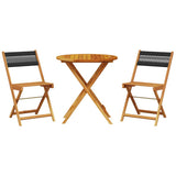 Bistro Set Black Solid acacia wood and polypropylene Small 3281841