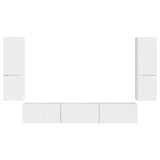 TV Cabinet Set 4 pcs High Gloss White Engineered Wood 3409046