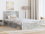 Bed Frame Concerte Grey 90 x 190 cm Solid Pine Wood 3411795