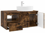 Bathroom Furniture Set 2 pcs Smoked Oak Engineered Wood 3404079