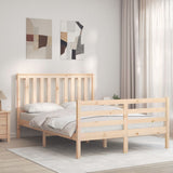 Bed Frame without Mattress Double Solid Wood 3194221