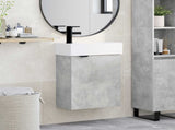 Bathroom Vanity Unit with Tap Concrete Grey 45.5 x 22.5 x 84 cm 889428
