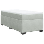 ZNTS Box Spring Bed with Mattress Light Grey 90x200 cm Velvet 3285257