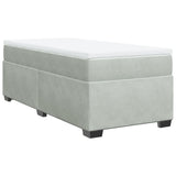 ZNTS Box Spring Bed with Mattress Light Grey 90x200 cm Velvet 3285257