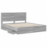 Bed Frame with Drawer Grey Sonoma 180 x 200 cm Engineer Wood 3410161
