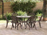 Garden Dining Set 7 pcs Bronze Aluminium 3334712