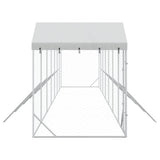 Outdoor Dog Kennel with Roof Silver 14x2x2.5 m Galvanised Steel 3190469
