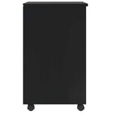 Rolling Cabinet with Drawers "MOSS" Black Solid Wood Pine 4015784