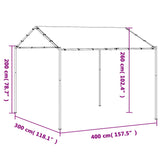 Gazebo 4 x 4 x 2.6 m White Steel and Polyester 180 gsm 362452