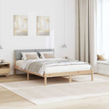 Bed frame Brown and light grey 150 x 200 cm Solid pine wood 878529