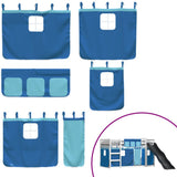 Bunk Bed without Mattress with Slide and Curtains Blue 90x190 cm Single 3284129