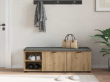 Hall Bench with Cushion with Shelf Artisan Oak 100 x 38 x 46 cm 891519