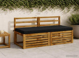 2-Piece Bench Cushions SOEST 2 pcs 100% Polyester Black 950213