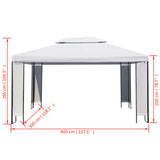 Gazebo White 3x4 m 43214