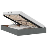 Storage Bed with Mattress Dark Grey 140 x 200 cm Fabric 3370017